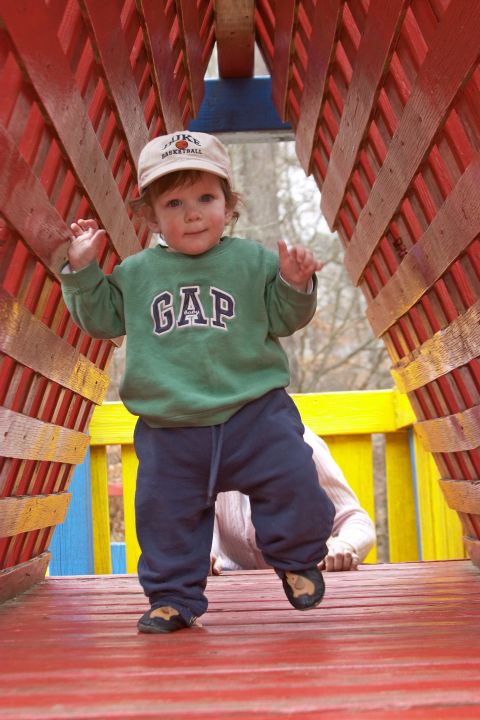 J.D. walking at playground