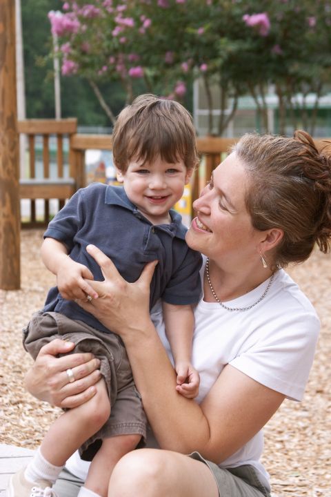 J.D. and mom at the park
