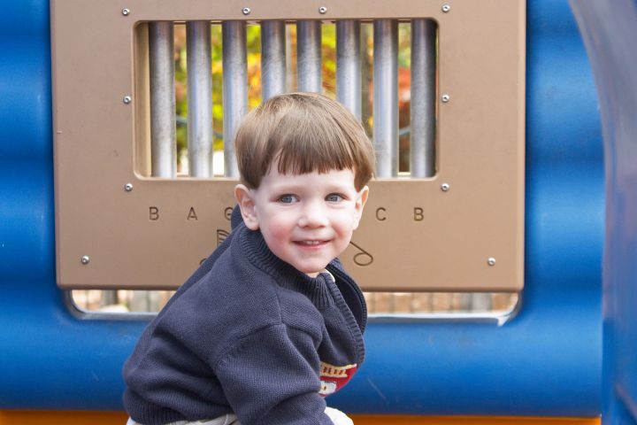 J.D. playing music at the park